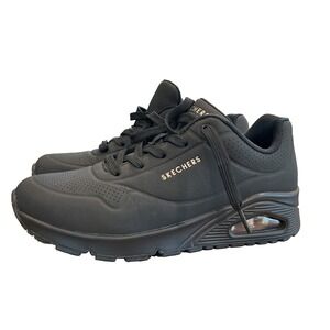 Skechers Work Women's Uno SR Athletic Lace Up Black Shoes size 9